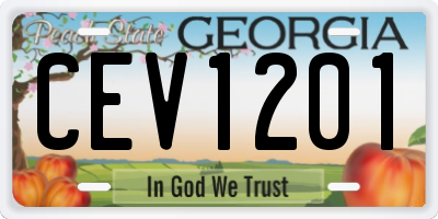 GA license plate CEV1201