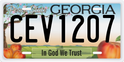GA license plate CEV1207