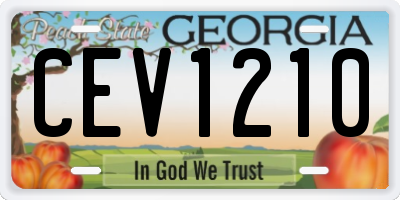 GA license plate CEV1210