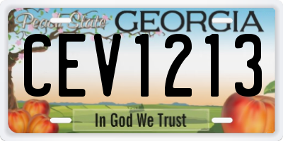 GA license plate CEV1213
