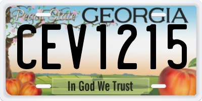 GA license plate CEV1215