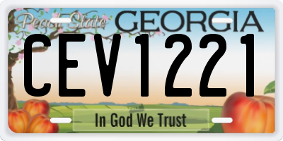 GA license plate CEV1221