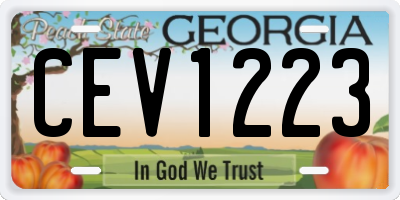 GA license plate CEV1223