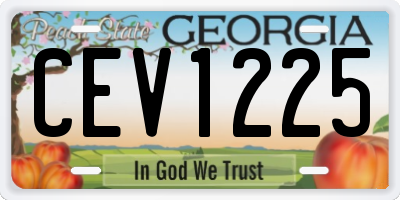 GA license plate CEV1225