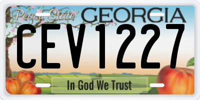GA license plate CEV1227