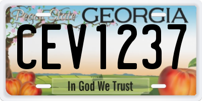 GA license plate CEV1237