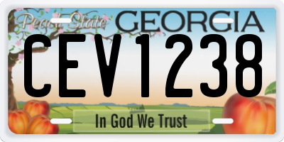 GA license plate CEV1238