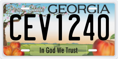 GA license plate CEV1240