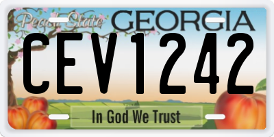 GA license plate CEV1242