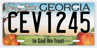 GA license plate CEV1245