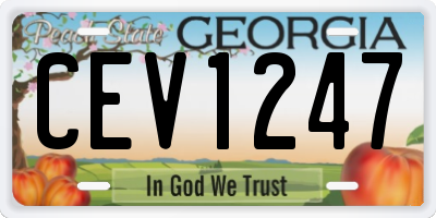 GA license plate CEV1247