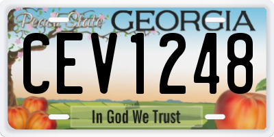 GA license plate CEV1248