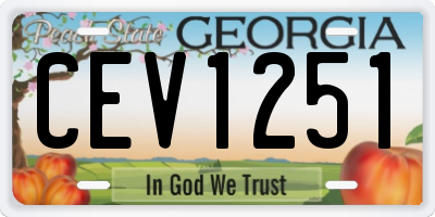 GA license plate CEV1251