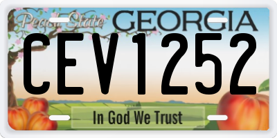 GA license plate CEV1252