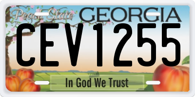 GA license plate CEV1255