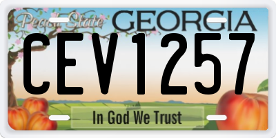 GA license plate CEV1257
