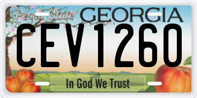 GA license plate CEV1260