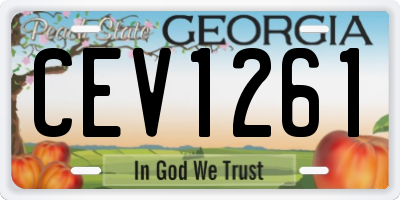 GA license plate CEV1261