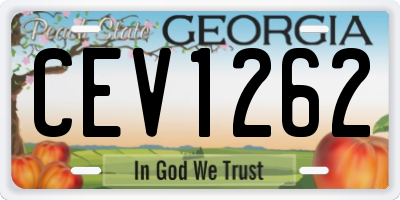 GA license plate CEV1262