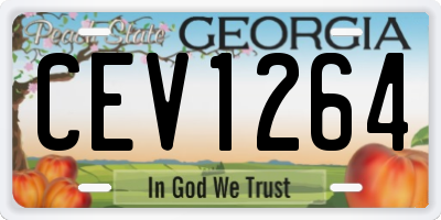 GA license plate CEV1264