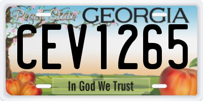 GA license plate CEV1265