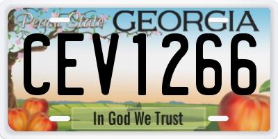 GA license plate CEV1266