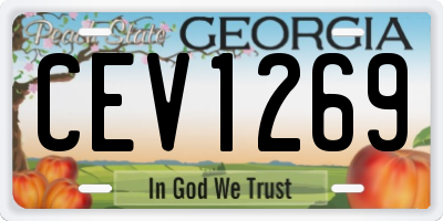 GA license plate CEV1269