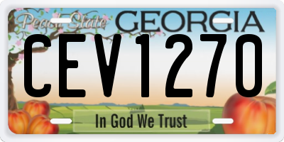 GA license plate CEV1270