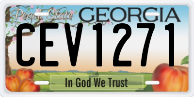 GA license plate CEV1271