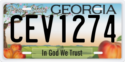 GA license plate CEV1274