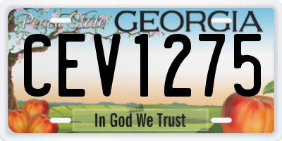 GA license plate CEV1275