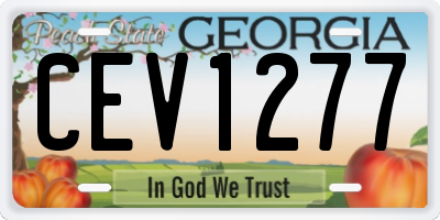 GA license plate CEV1277