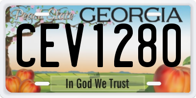 GA license plate CEV1280
