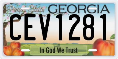 GA license plate CEV1281