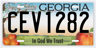 GA license plate CEV1282