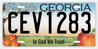 GA license plate CEV1283
