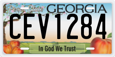 GA license plate CEV1284