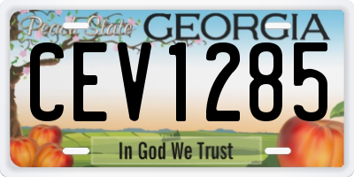 GA license plate CEV1285