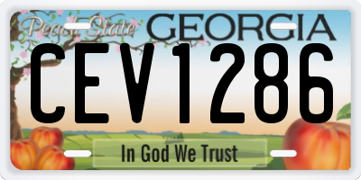 GA license plate CEV1286