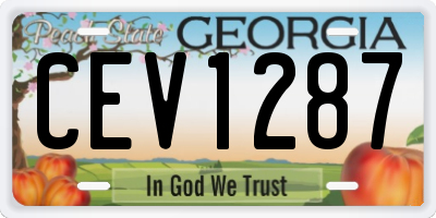 GA license plate CEV1287