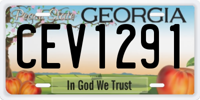 GA license plate CEV1291