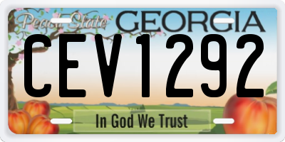 GA license plate CEV1292