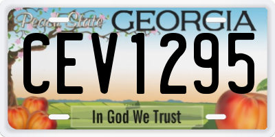 GA license plate CEV1295