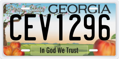 GA license plate CEV1296