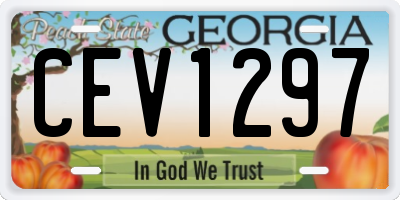 GA license plate CEV1297