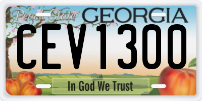 GA license plate CEV1300