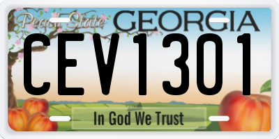 GA license plate CEV1301