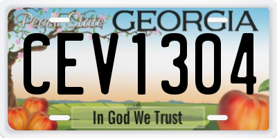 GA license plate CEV1304