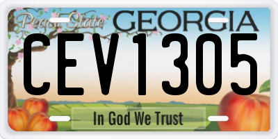 GA license plate CEV1305