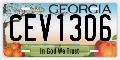 GA license plate CEV1306